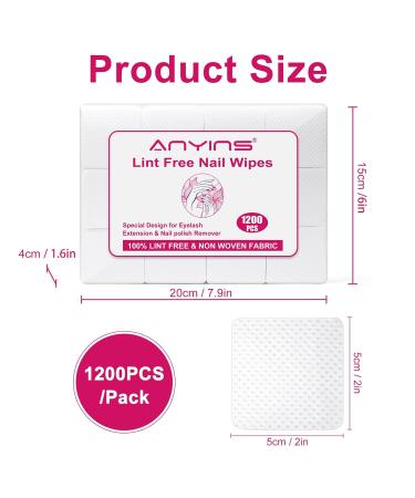 Lint Free Nail Wipes - 1200PCS Super Absorbent Non-woven Fabric for Nail Salon & DIY - Soft Gel Polish Remover (B-White - Buy Online on GoSupps.com