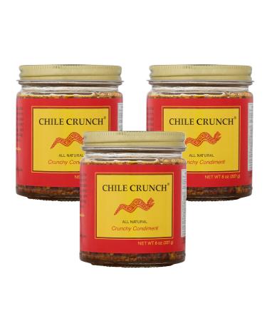 Chile Crunch - A Crunchy All Natural Spicy Condiment (Original) - 3 Pack Original 8 Ounce (Pack of 3)