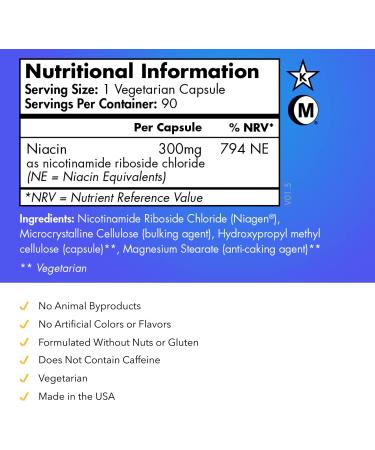 TRU NIAGEN Niacin NR Supplement 300mg - 90 Count - Reduction of Fatigue & Tiredness - Buy Online on GoSupps.com