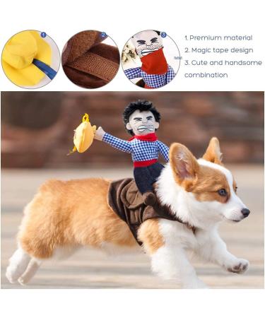 T2Y Cowboy Rider Dog Costume - Halloween Knight Style Clothes for Medium and Large Dogs with Doll and Hat - Buy Online on GoSupps.com