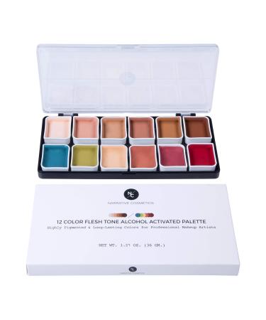 Narrative Cosmetics 12-Color Flesh Tone Alcohol-Activated Palette, Tattoo Cover, Highly Pigmented Professional SFX Makeup for Film, Theatre, TV - Buy Online on GoSupps.com