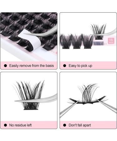 144Pcs D Curl Cluster Eyelash Extensions - Soft Natural False Lashes for DIY At-Home Eyelash Extension - 11mm Wide Stem Clusters - Pack of 1 - Buy Online on GoSupps.com