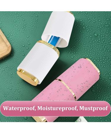 Travel Toothbrush Etui Box - 2-Piece Holder & Toothpaste Storage Portable Plastic Travel Cover in White & Pink - Buy Online on GoSupps.com