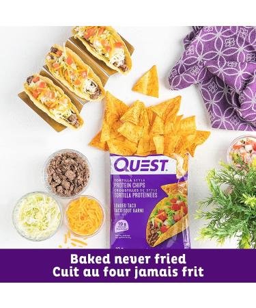 Quest Nutrition Tortilla Style Protein Chips Loaded Taco High Protein Baked Not Fried Gluten Free 1g Sugar 5g Carbs 8ct - Buy Online on GoSupps.com