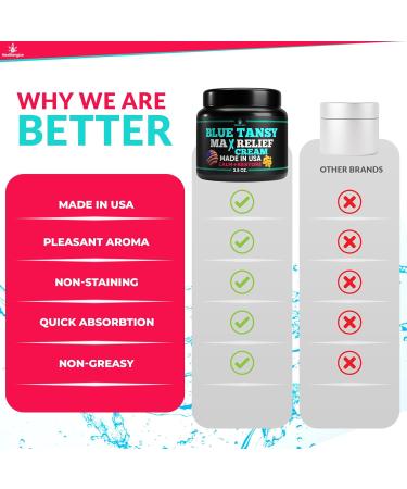 Blue Tansy Oil Face Cream - Balancing Full Body Lotion for Clear Skin Wrinkle & Pore Minimizer Hydrating Night Cream for Redness & Blemishes - International Shipping Available - Buy Online on GoSupps.com