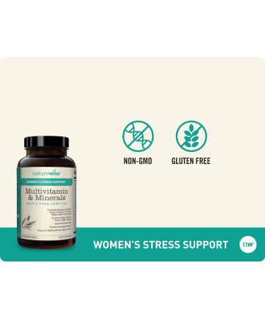 NatureWise Women's Stress Support Multivitamin with Ashwagandha & Probiotics - Energy, Focus, Mood Balance - 60 Capsules - Buy Online on GoSupps.com