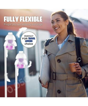 Buy Naiicute Aircraft Earplugs with Band - 2 Pairs Pain-Free Travel Earplugs for Adults & Kids 12+ 25dB Noise Reduction Reusable in Blue & Purple - Ideal for International Flights - Buy Online on GoSupps.com