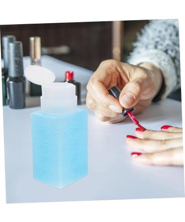 Beatifufu Nail Gel Polish Gel Nail Polish Plastic Travel Shampoo Bottle Cotton Ball 6x5x13cm Blue - Buy Online on GoSupps.com