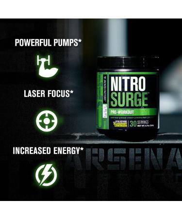 NITROSURGE Pre Workout Supplement - Endless Energy, Strength Gains, Focus, Pumps - 30 Servings, Cherry Limeade - Buy Online on GoSupps.com
