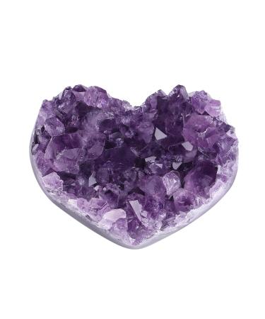 ZHIYUXI Amethyst Crystals and Healing Stones Gemstones Heart Crystal Cluster Geode Purple Natural Rock Protection Raw Stone Energy Balance Reiki Wicca Room Decor 1Pc 1.18-1.57 in Amethyst Heart