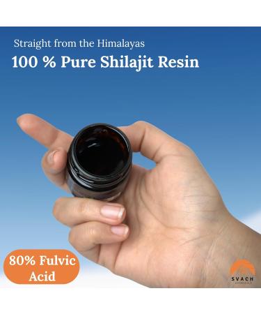 Svach Botanicals Gold Grade Himalayan Shilajit Resin for Men & Women - 40g (100 Servings) | Lab Tested 80% Fulvic Acid High Potency with 85+ Trace Minerals - Buy Online on GoSupps.com