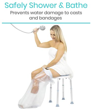 Vive Waterproof Leg Cast Cover - Adult Reusable Shower Protector for Broken Foot, Ankle, Knee, Toe - Sealed Watertight Anti-Slip Design - Buy Online on GoSupps.com