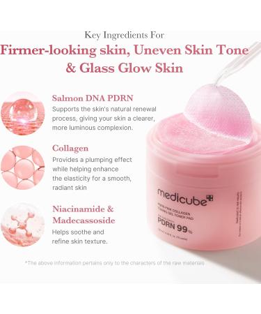 medicube Salmon DNA PDRN Pink Collagen Jelly Pad | Korean Gel Toner Pads with Niacinamide Madecassoside Retinol | Soothing Radiance & Uneven Skin Tone | Korean Skin Care | 70Pads Pdrn Jelly Gel Pads 70 Count (Pack of 1) - Buy Online on GoSupps.com