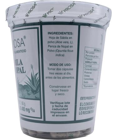 Sabila Y Nopal 150 Cap. Prosa - Auxiliar en la reducci n de peso, diabetes, colesterol, hemorroides, lceras, estre imiento y c licos - Buy Online on GoSupps.com