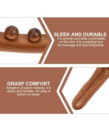 Lurrose 36cm Wood Massage Stick | Trigger Point Massage Roller for Muscle Release | Manual Back Massager & Hand Roller - Buy Online on GoSupps.com