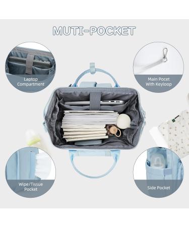 Large Waterproof Baby Diaper Backpack - Multifunctional A5 Blue Bag for Moms & Dads | Ideal for Travel - Buy Online on GoSupps.com