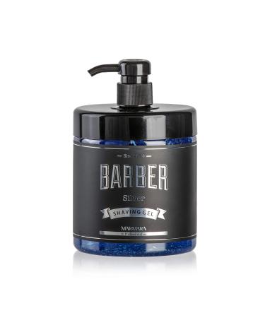BARBER MARMARA Shaving Gel SILVER - Men's Shaving Gel Transparent 1000ml - for a precise shave of the beard contours (SILVER)