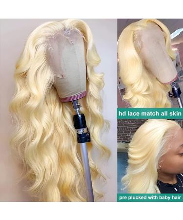 20 Blonde Lace Front Body Wave Wig for Women | 13x4 Pre-Plucked Human Hair | 150% Density Brazilian Virgin Hair - Buy Online on GoSupps.com