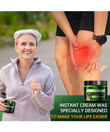 8 fl oz JUYIHEAL Natural Instant Hemp Cream - Maximum Strength Arnica MSM Turmeric Menthol & Aloe - Soothing Hemp Oil Gel for Pain Relief - Buy Online on GoSupps.com