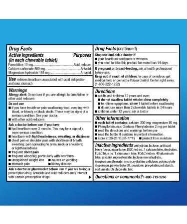 Amazon Basic Care Dual Action Chewable Acid Reducer & Antacid Tablets - Berry Flavor (50 Count) - Buy Online on GoSupps.com