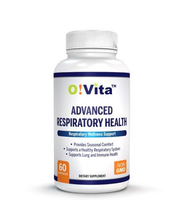O!VITA Advanced Respiratory Health Lung Detox and Cleanse Seasonal Comfort - 10 Active Herbal Ingredients Quercetin Butterbur Cordyceps and More. 2-Month Supply (60 Non-GMO Capsules)