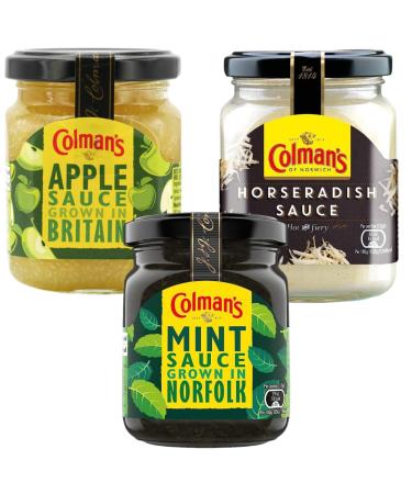 Sauce Bundle with Colman Bramley Apple Sauce Jar 155g Horseradish Sauce 136g and Mint Sauce 165g (3 Pack) - Buy Online on GoSupps.com