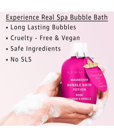 Luxury Magnesium Bubble Bath - Rose Jasmine Vanilla | Long-Lasting Epsom Salt Relaxation & Stress Relief | Spa Gift for Women | Ideal for Birthdays & Christmas - Buy Online on GoSupps.com