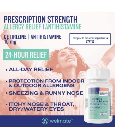 WELMATE Ultimate Allergy Relief Duo: Fexofenadine HCl 180mg (200 Ct) & Cetirizine HCl 10mg (100 Ct) | Dual-Action 24hr Allergy Support - Buy Online on GoSupps.com