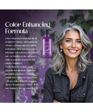  Totex TOTEX Silver Hair Shampoo 500ml | Purple Brightening Shampoo For Blonde - Buy Online on GoSupps.com