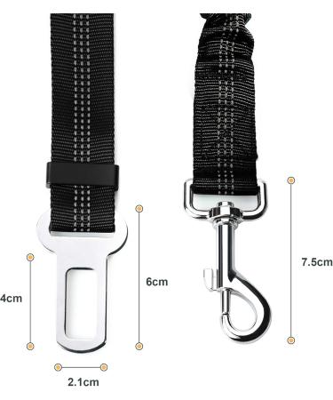 Toozey Dog Seat Belt | Elastic Pet Safety Belt with Strong Carabiners | Adjustable Dog Harness for All Breeds & Cats | Maximum Safety 1PC - Buy Online on GoSupps.com