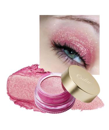 Oulac Pink Glitter Eyeshadow Highly Pigmented Eye Shadow Waterproof & Long Lasting for Women with Moisturizing Smooth Formula. Multi-use for Highlighter  Shimmer Glitter Eye Makeup. Large Capacity 0.42 oz.(10) (10) Pink ...