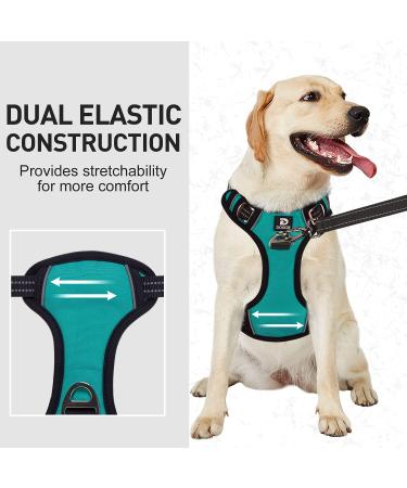Dociote Anti-Pull Dog Harness for Medium & Large Dogs - Reflective Safety Harness with Handle - Turquoise (1 Pack) - Buy Online on GoSupps.com