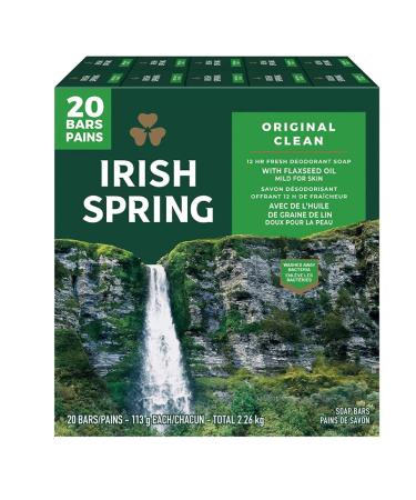 Irish Spring Original Clean Bar Soap for Men  20 ct.