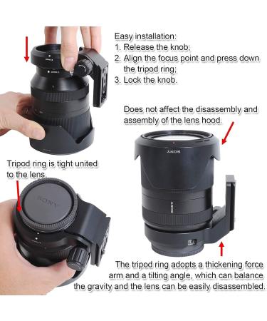 iShoot Lens Collar Tripod Mount Ring for Sony FE 24-240mm, 24-105mm, 16-35mm, 24-70mm, 35mm, 50mm, 85mm - Support Bracket Holder for Sony E-Mount Lenses - Buy Online on GoSupps.com