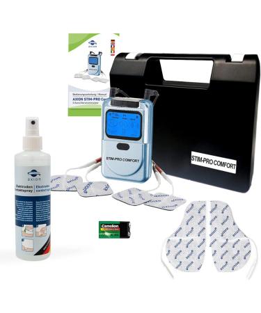 Axion TENS Device Stim-Pro Comfort | Pain Therapy for Neck Back & Joints | Special Offer with Contact Spray & 4x Electrode Pads | Certified Medical Device - Buy Online on GoSupps.com