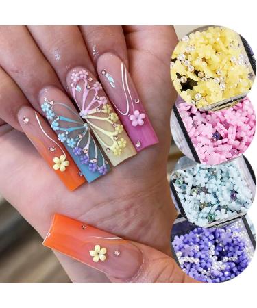 12 Grids 3D Resin Flower Nail Parts Decoration Mixed Steel Beads Gems Charms Nail Supplies Professional Nail Accessories Flower Nail Art Charms - Buy Online on GoSupps.com