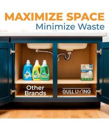 Gull Living Detergent Dishwasher Sheets - Eco-Friendly Non-Toxic Plastic-Free Alternative to Pods & Tablets for Travel - Compact Unscented Dishwashing Solution - Buy Online on GoSupps.com