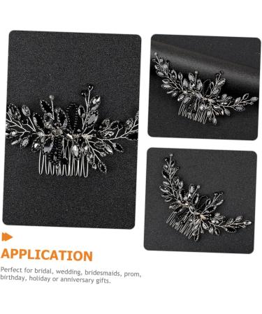 Angoily Hair Comb Wedding Hair Accessories for Brides Rhinestone Black Hair Accessories Wedding Headdress Crystal Hair Accessories Bridal Headpieces Bridal Tiara Alloy Glass Decorate - Buy Online on GoSupps.com