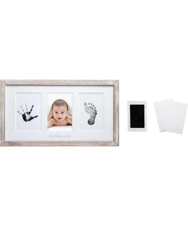 Pearhead Babyprints Rustic Wood Frame - Nursery Decor Keepsake with Baby Handprint and Footprint - Distressed Wood Design - Buy Online on GoSupps.com
