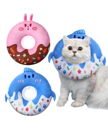 Halinuia 2 piece crane cats soft anti -bite cat collar cats donut collar protective collar for kitten puppies pets after surgery and injuries