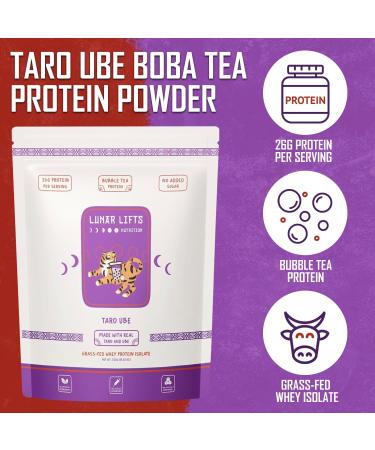 Taro Ube Boba Tea Protein Powder | 26g Whey Protein Isolate | No Added Sugars | High Protein Bubble Tea Mix - Buy Online on GoSupps.com