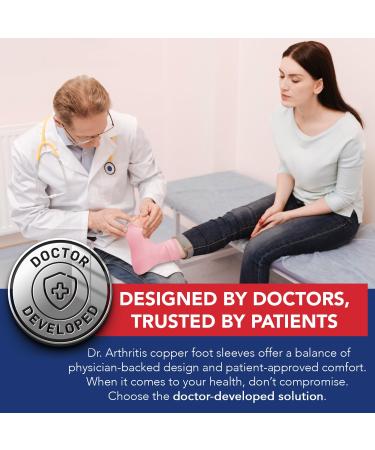 Doctor Developed Copper Ankle Compression Socks for Women & Men - Achilles Support & Plantar Fasciitis Brace - Includes Handbook - Available in Pink Size S - Buy Online on GoSupps.com