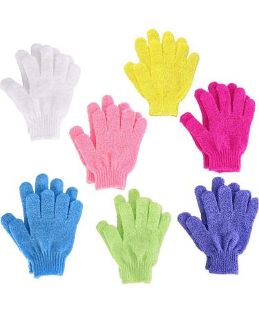 Peeling gloves Betoy 7 pair (14 pcs) double -sided gloves peeling shower cleaning pore deep remove dead skin cells 7 colors
