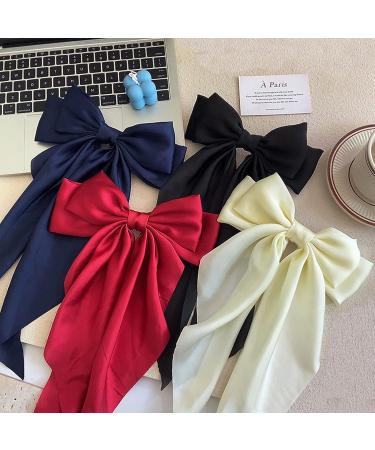 8 Pcs 8 Big Bows Hair Clips - Satin Fashion Hair Barrettes for Women and Girls - Buy Online on GoSupps.com