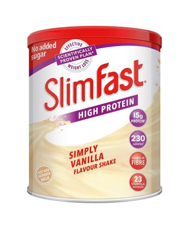 Slim-Fast Simply Vanilla Flavour Milkshake Powder - 12 Servings (438g)