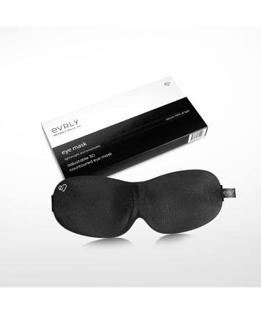 EVRLY Beverly Hills Eye Mask Designed for Eyelash Extensions  3D Contoured Design  Soft Fabric  Deep Eye Cavities  Form Fitting  Adjustable Headband Strap  No Pressure Sleep & Travel Eye Mask (Black)