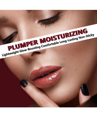 Hydrating Nude Glitter Lipgloss - Lightweight & Long Lasting Plumping Moisturizing Lip Stain for Girls | Waterproof Non-Sticky Formula - Red Tinted Natural Glow - Buy Online on GoSupps.com