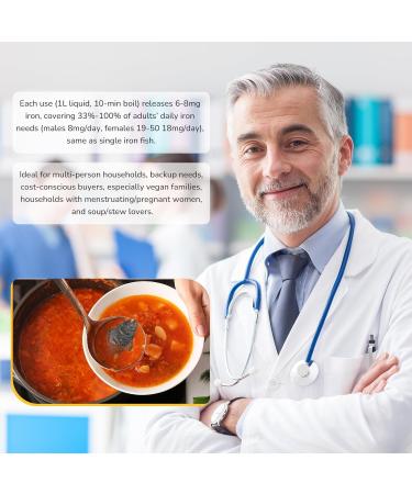 2 Pcs Iron Fish for Cooking Natural Iron Supplement to Reduce Risk of Iron Deficiency Ideal for Anemia Vegans & Pregnant Women Use Once Daily - Many Years Supply Included - Buy Online on GoSupps.com