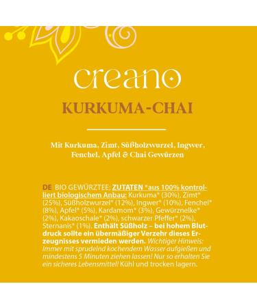  Creano Creano Curkuma Chia Organic Tea Bags 3 Packs of 20 - Buy Online on GoSupps.com