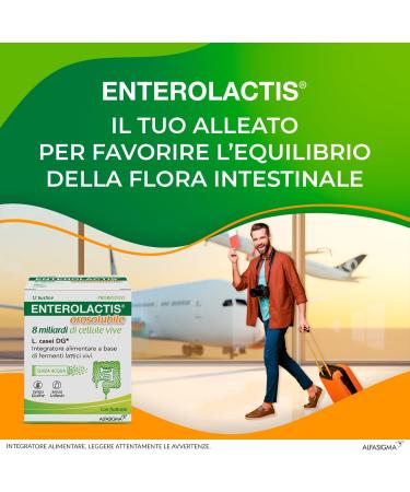  ENTEROLACTIS ENTEROLACTIS Orosoluble Food Supplement with Vivi L. Casei DG Lactic Acid Bacteria 8 Billion Live Cells With Fructose Gluten and Lactose Free 12 Orosoluble Sachets Vanilla Flavor - Buy Online on GoSupps.com